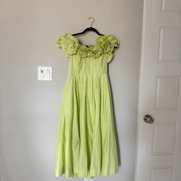 Anthropologie | Dresses | Green Ruffle Dress | Poshmark